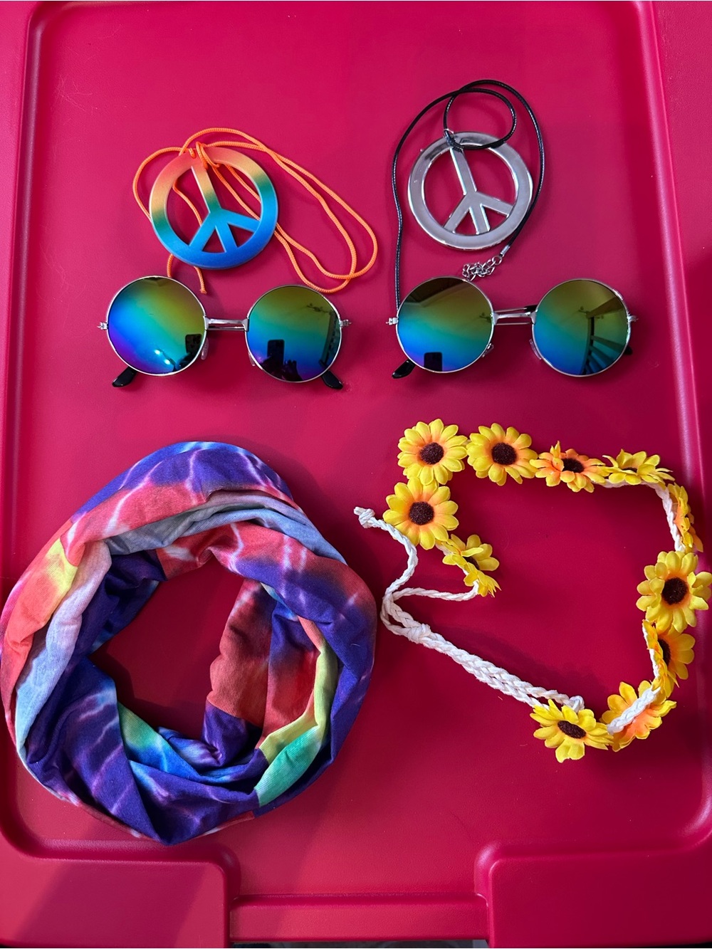 70’s Flower Power Accessory Bundle - 6 Pieces